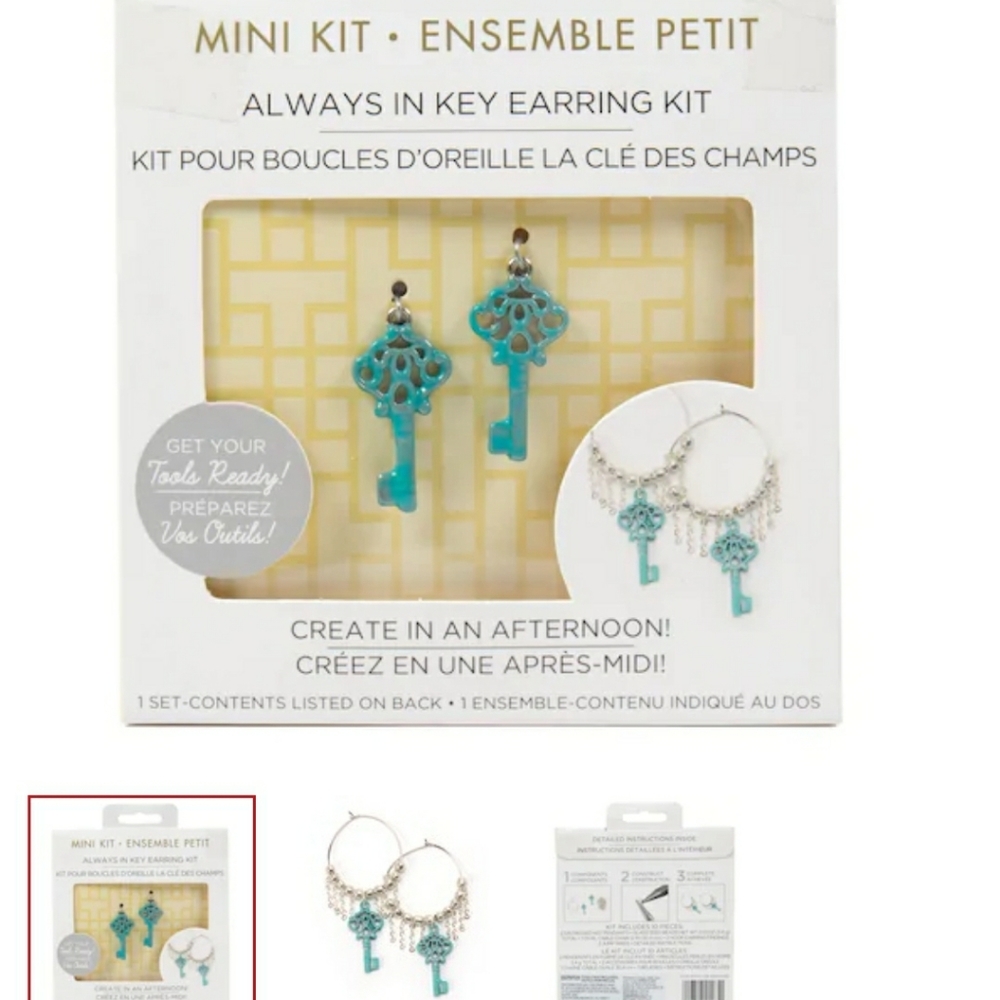 3 for $15 😛 vintage key earring kit NWOT